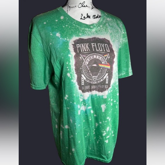 Pink Floyd Dark Side Of the Moon‎ Green Graphic T-Shirt Acid Wash Small - Picture 3 of 7
